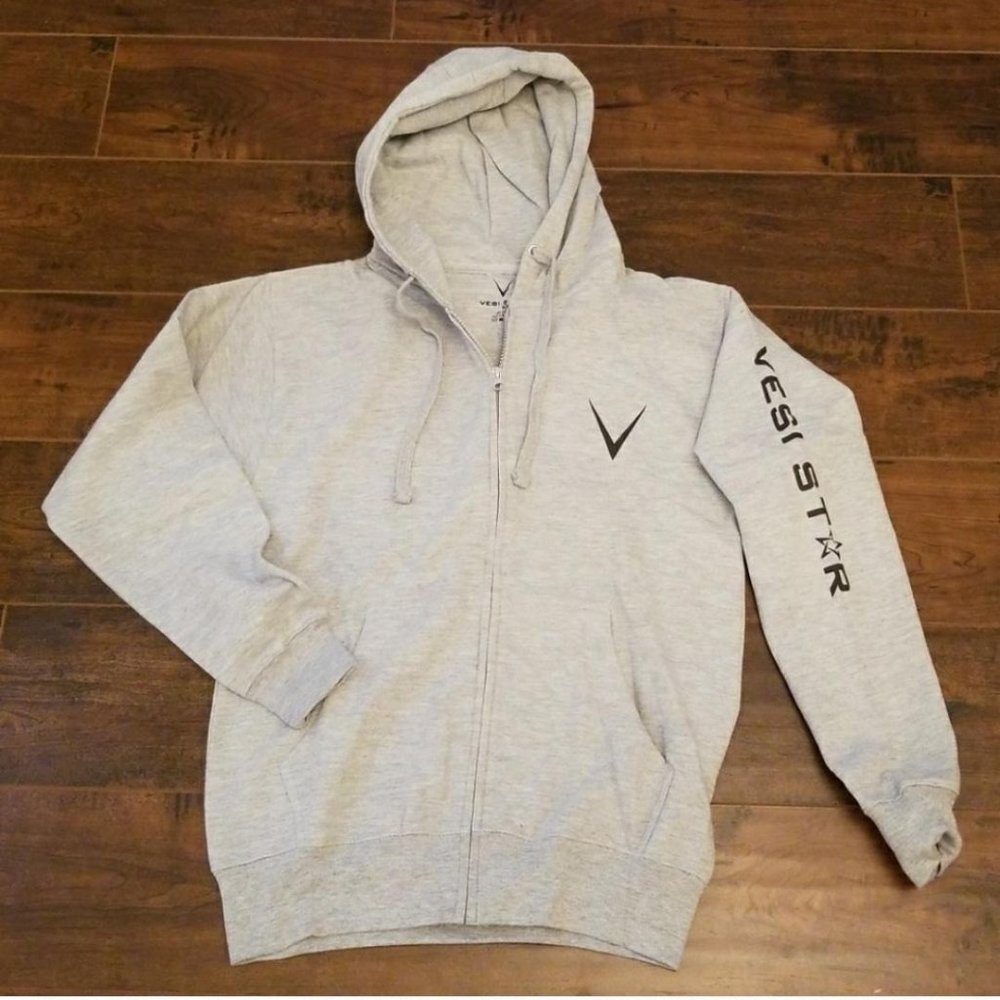 Vesi Star Cotton Hoodie, Zipper, Front Pockets